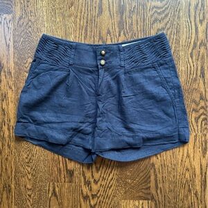 Elevenses Ship Shape Navy Linen Blend Shorts Anthropologie Nautical Summer